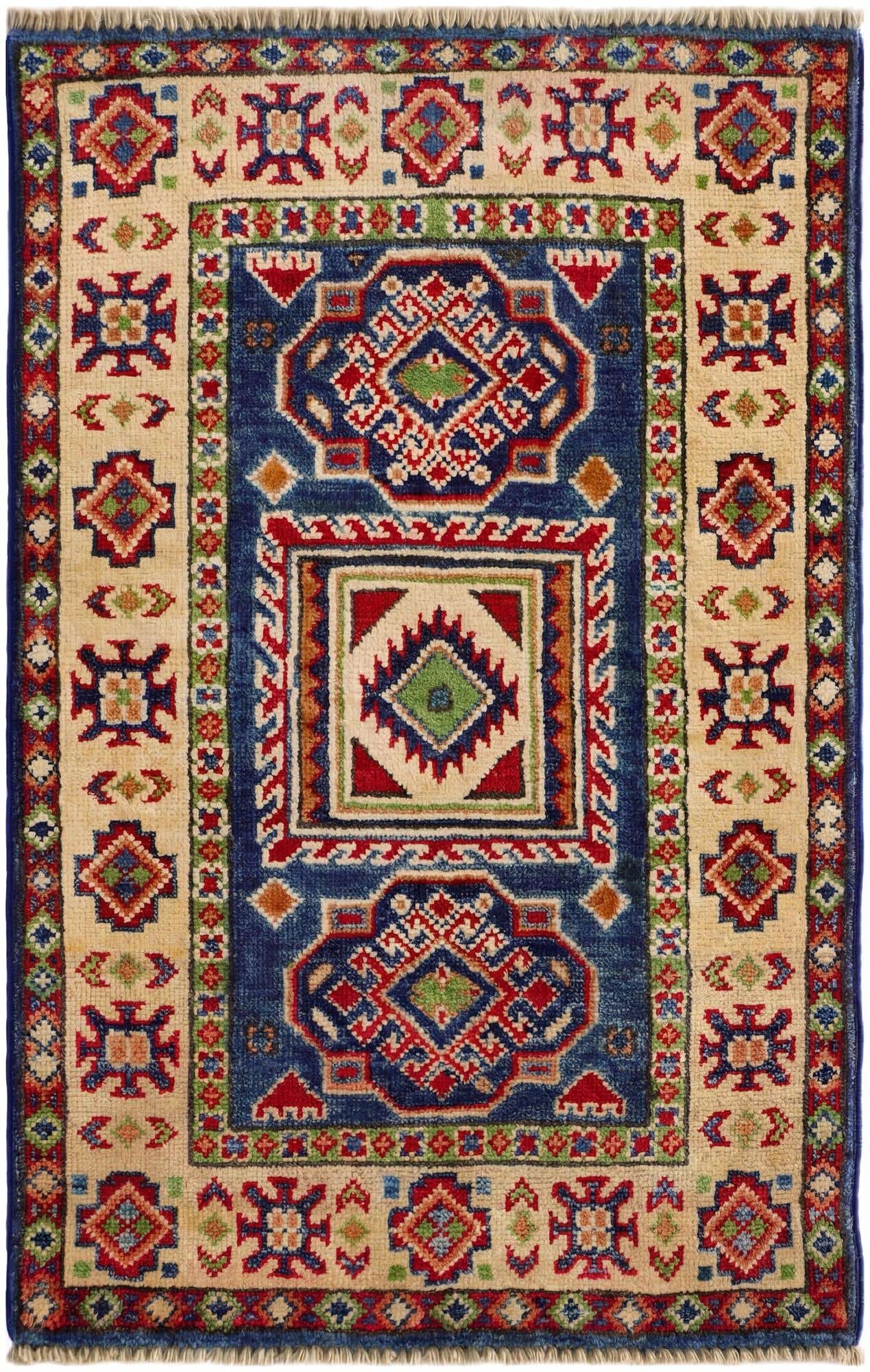 2' x 3' 1 Hand Knotted Kazak Rug