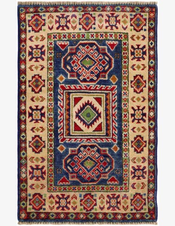 2' x 3' 1 Hand Knotted Kazak Rug