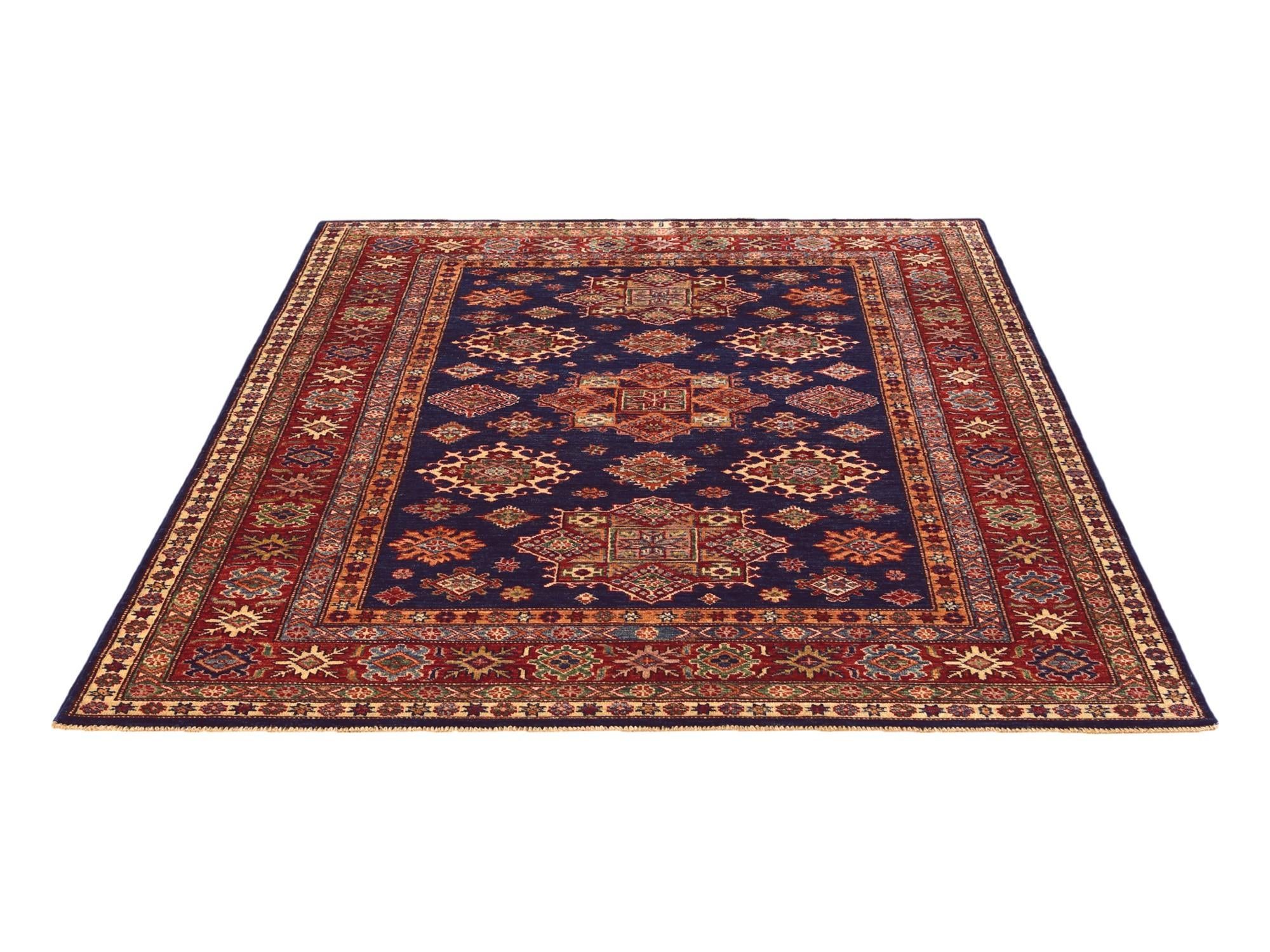 5' 1 x 6' 8 Hand Knotted Kazak Rug