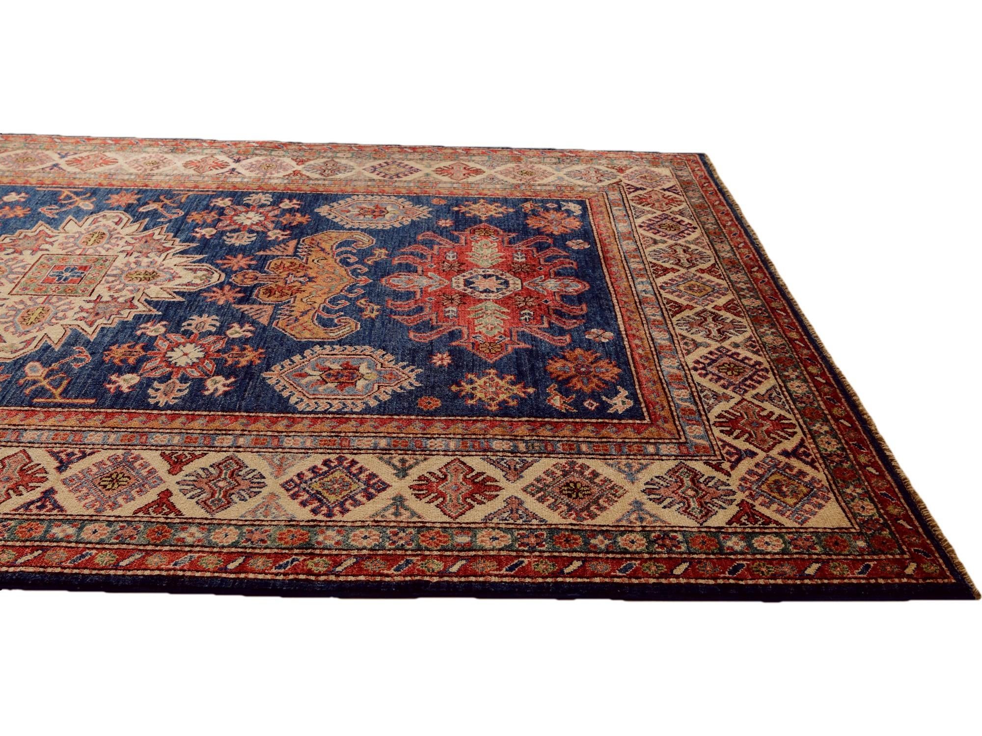 5' 7 x 8' 2 Hand Knotted Kazak Rug