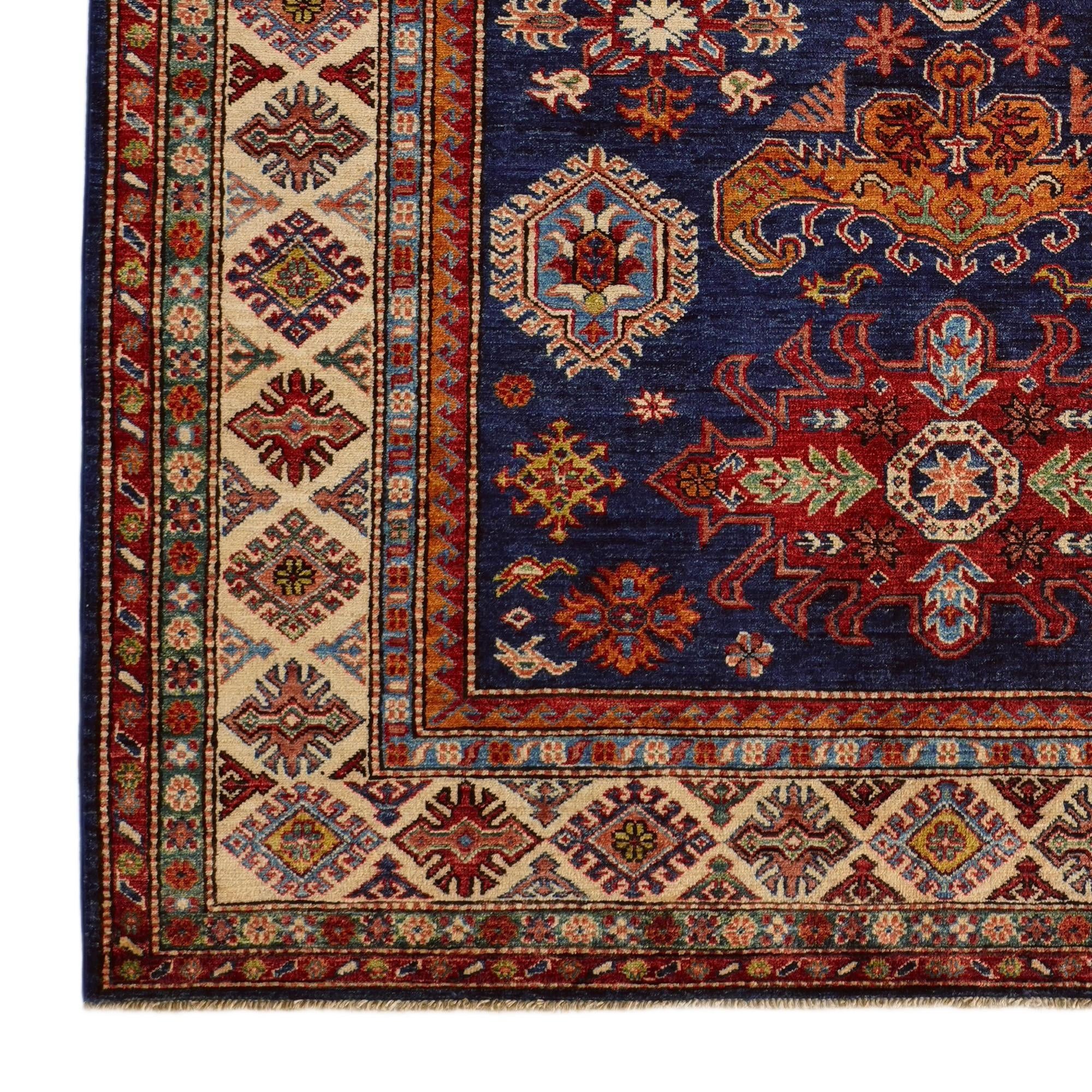 5' 7 x 8' 2 Hand Knotted Kazak Rug