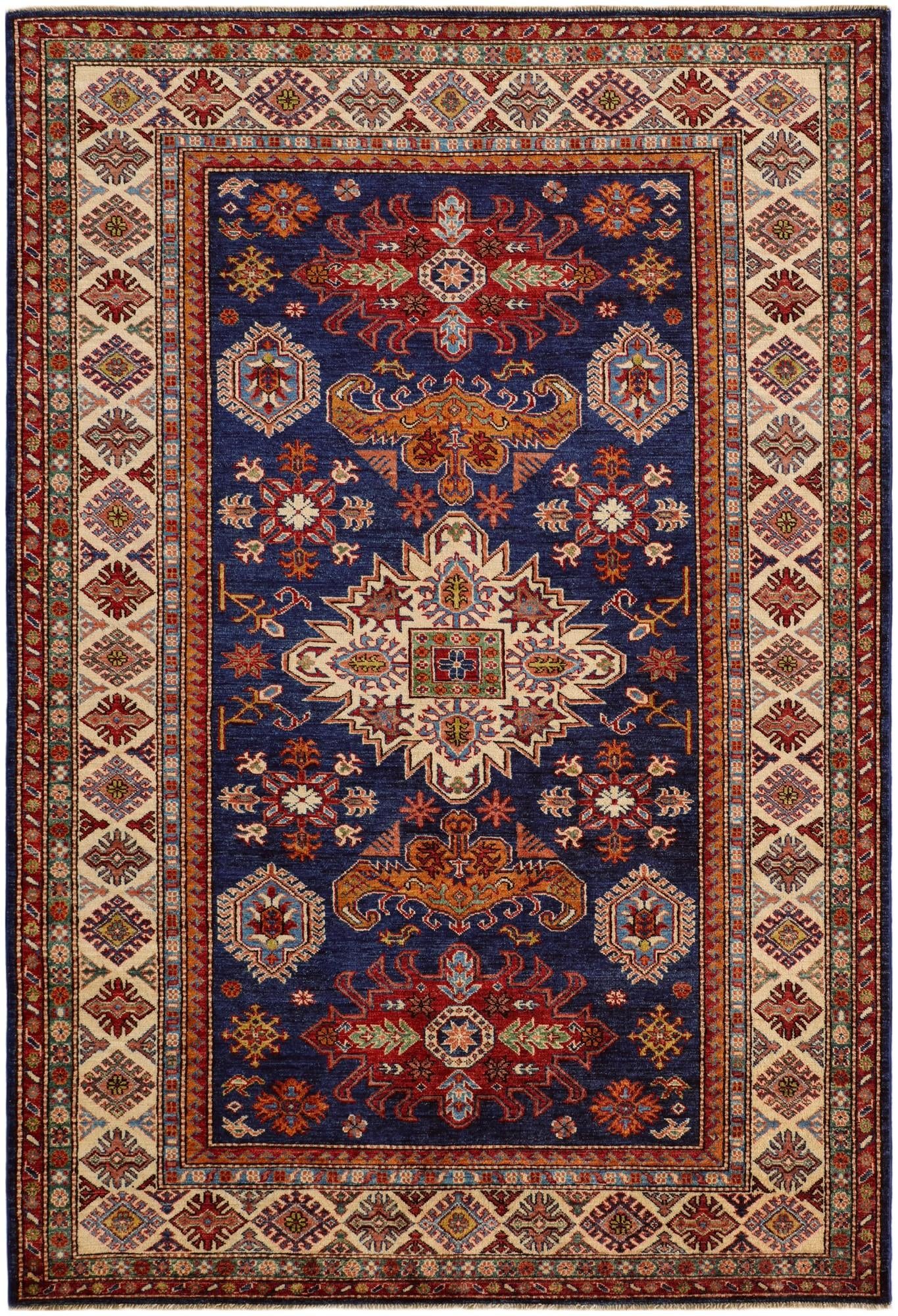5' 7 x 8' 2 Hand Knotted Kazak Rug