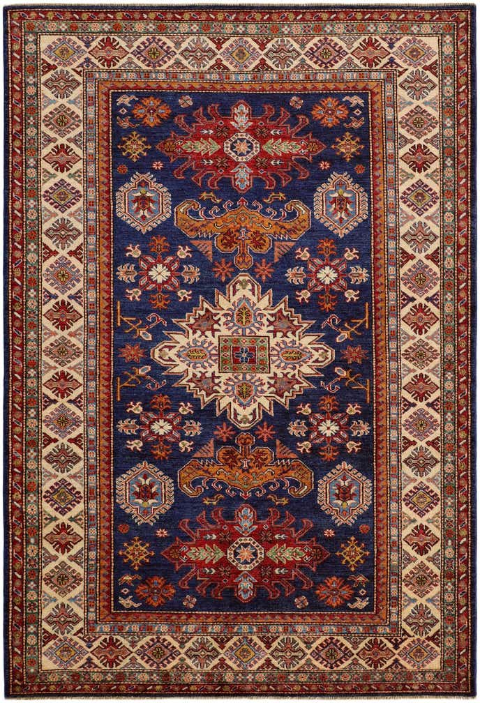 5' 7 x 8' 2 Hand Knotted Kazak Rug