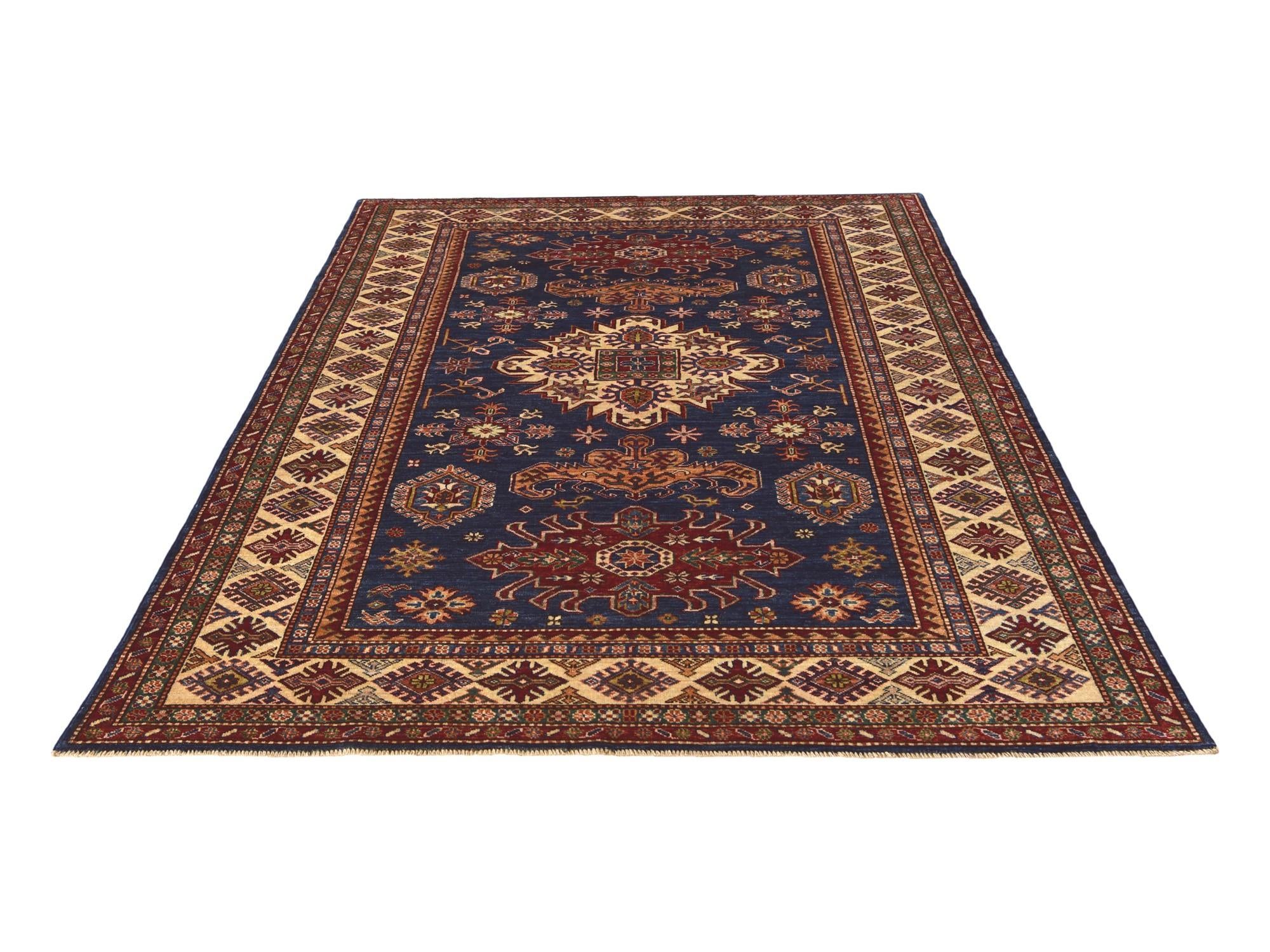 5' 9 x 8' 1 Hand Knotted Kazak Rug