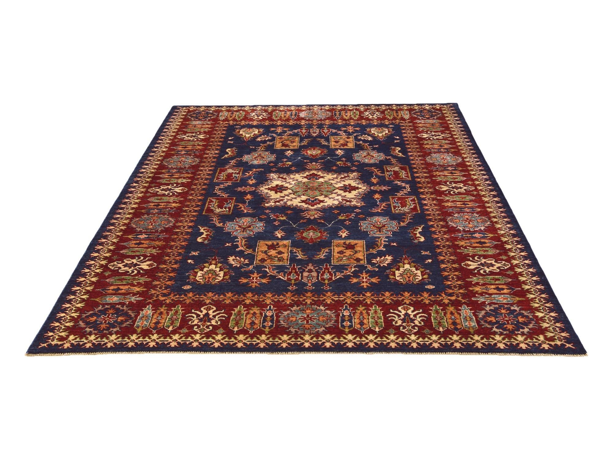 6' 1 x 7' 10 Hand Knotted Kazak Rug
