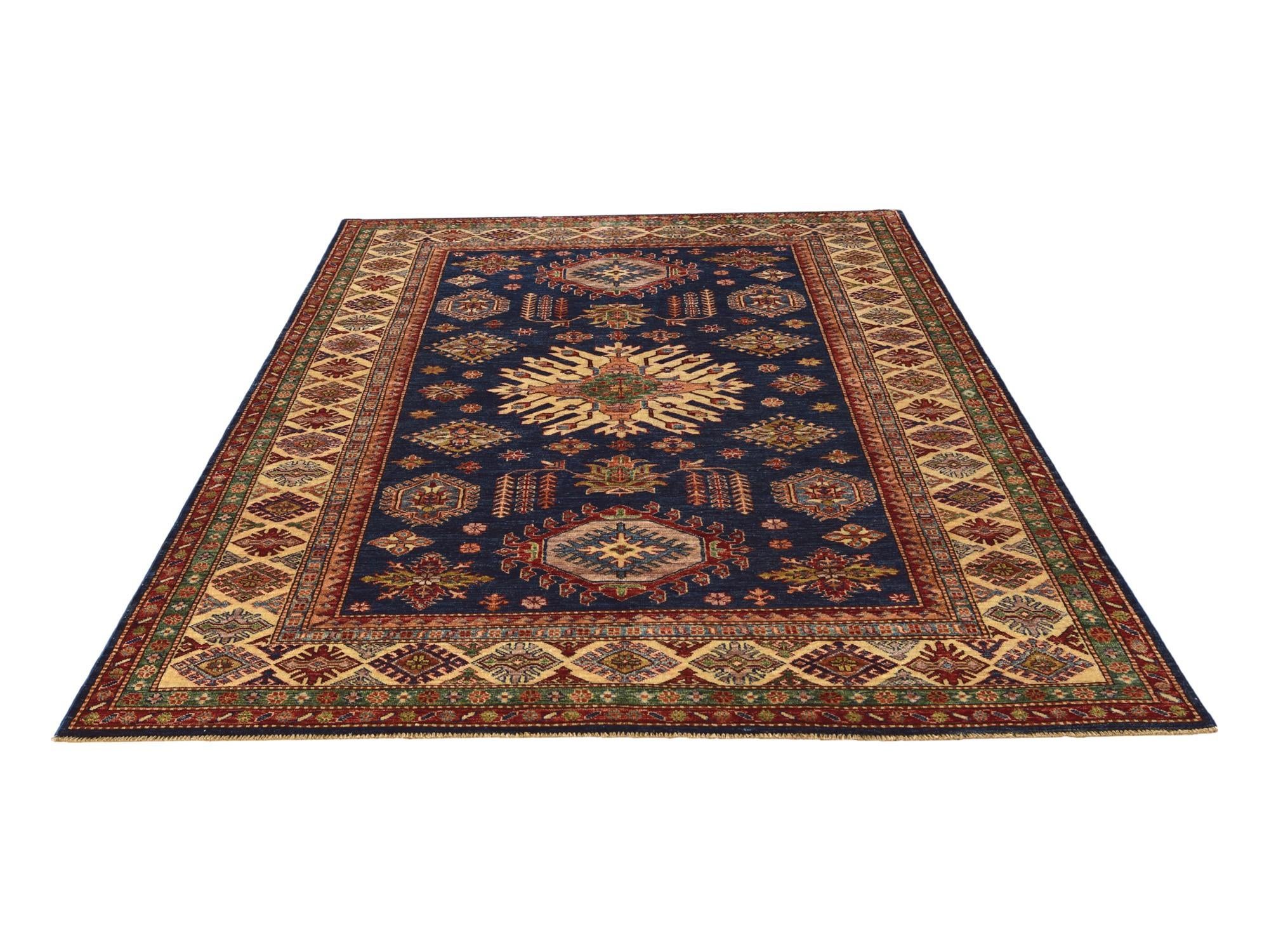 5' 9 x 7' 10 Hand Knotted Kazak Rug