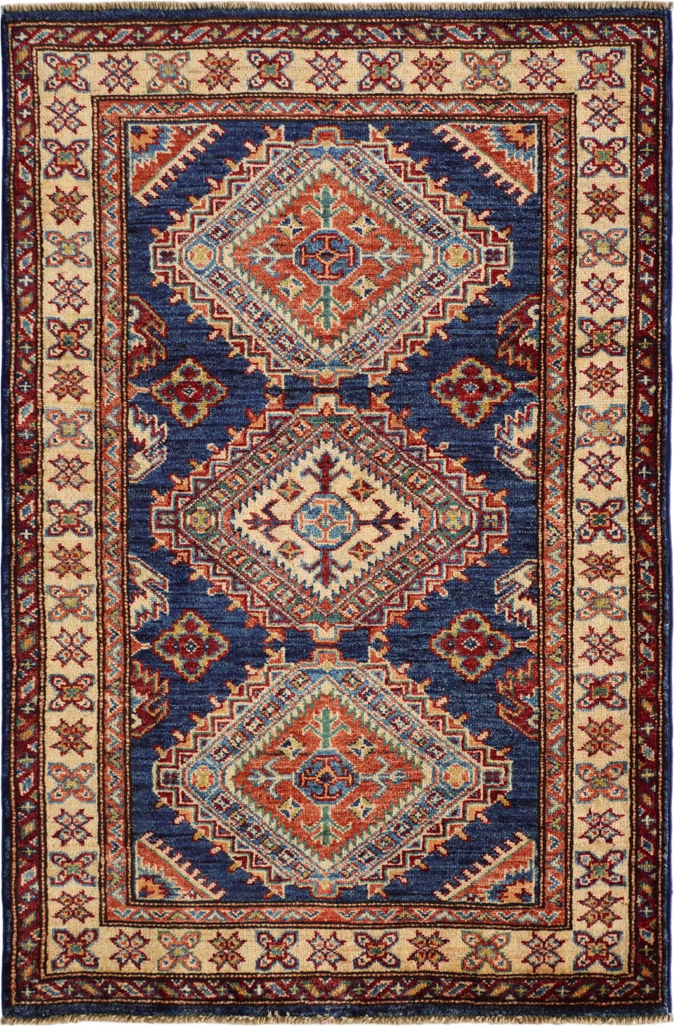 2' 11 x 4' 4 Hand Knotted Kazak Rug