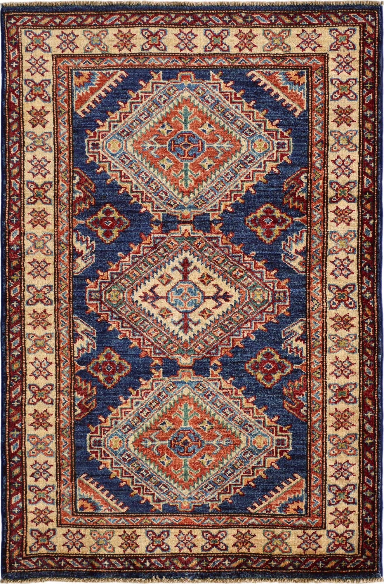 2' 11 x 4' 4 Hand Knotted Kazak Rug