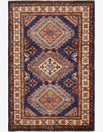 2' 11 x 4' 4 Hand Knotted Kazak Rug