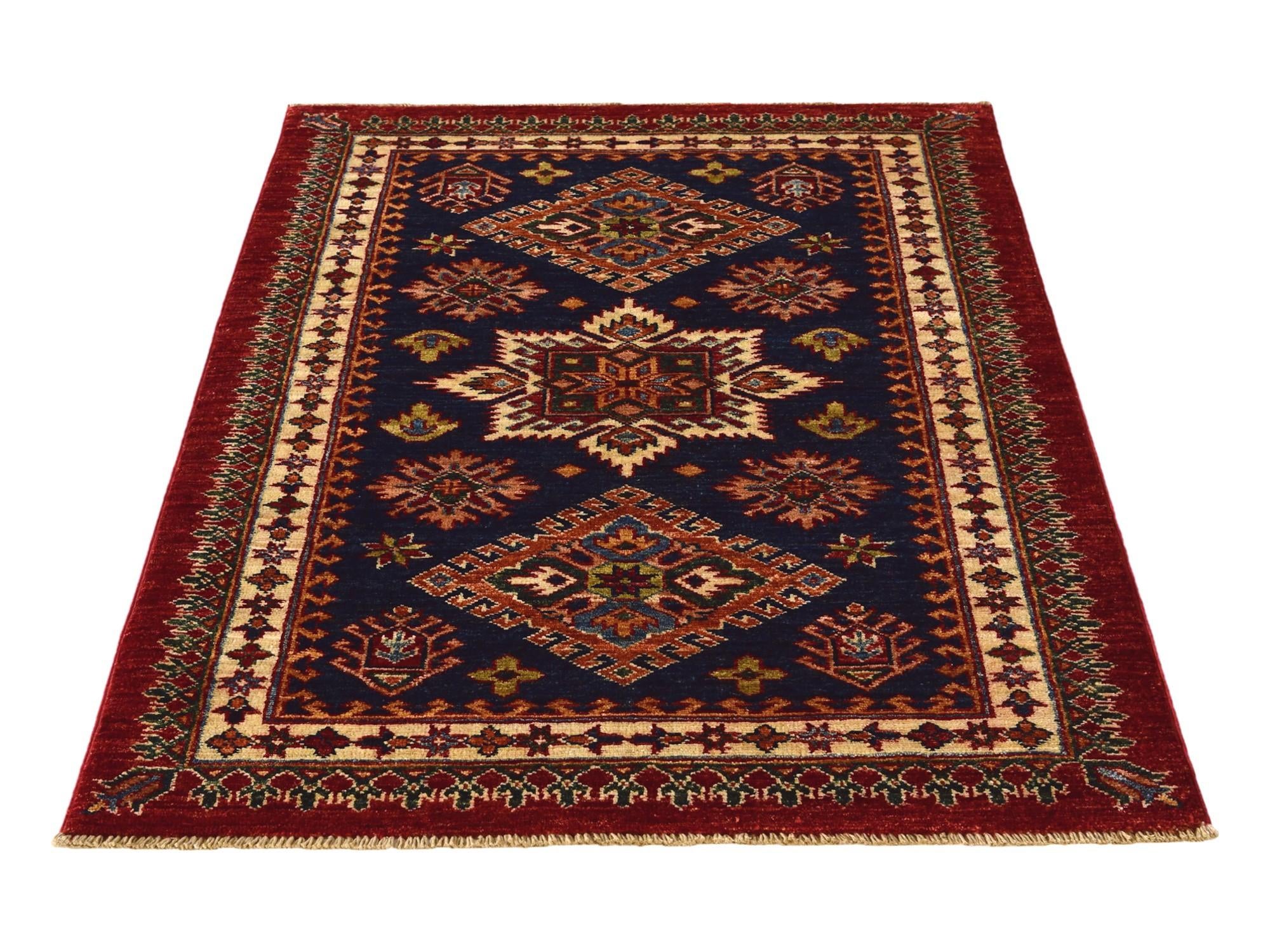 2' 11 x 4' Hand Knotted Kazak Rug
