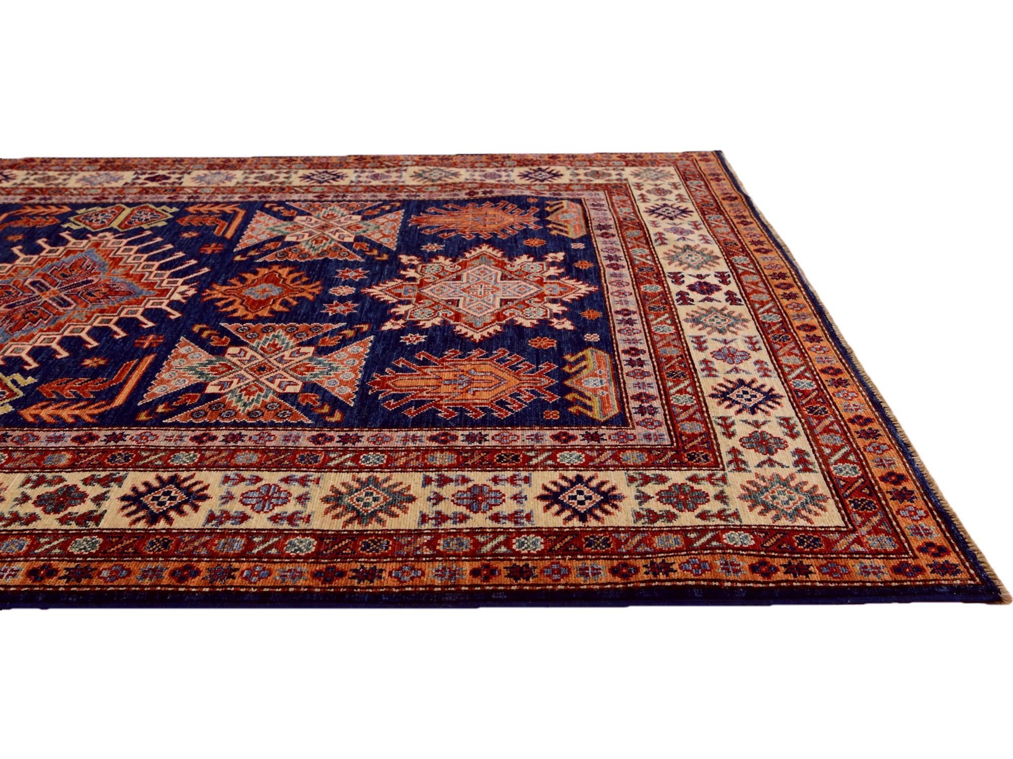 4' 10 x 6' 6 Hand Knotted Kazak Rug