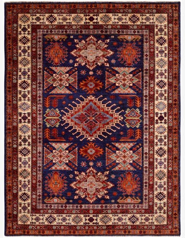 4' 10 x 6' 6 Hand Knotted Kazak Rug