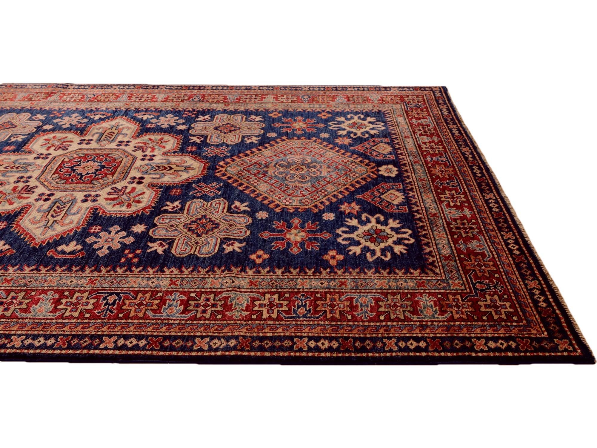 4' 11 x 6' 8 Hand Knotted Kazak Rug