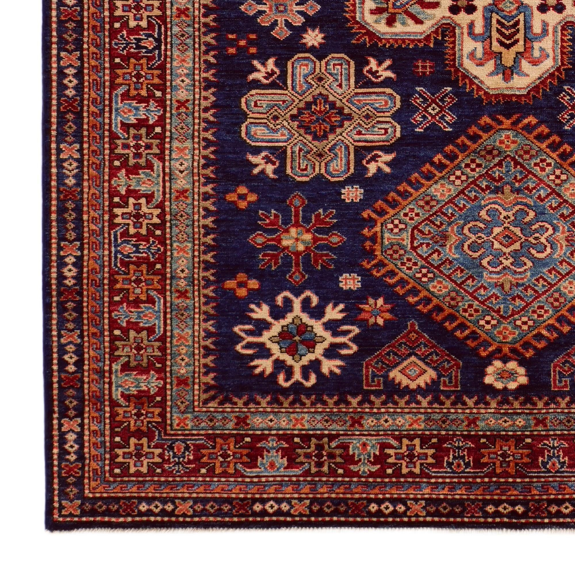 4' 11 x 6' 8 Hand Knotted Kazak Rug