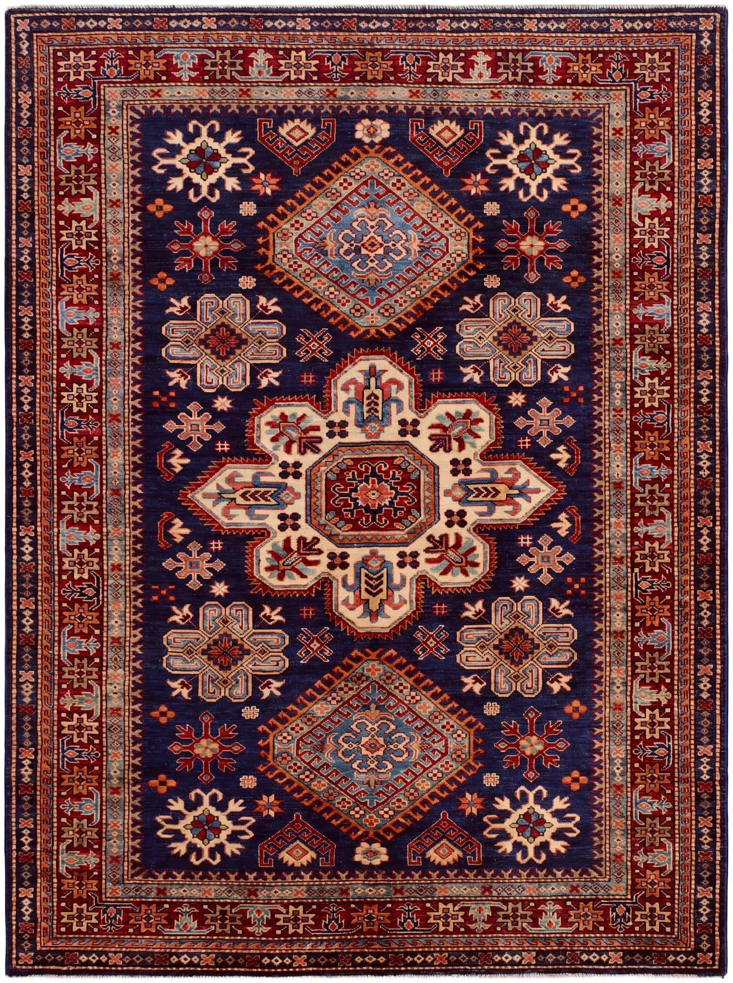4' 11 x 6' 8 Hand Knotted Kazak Rug