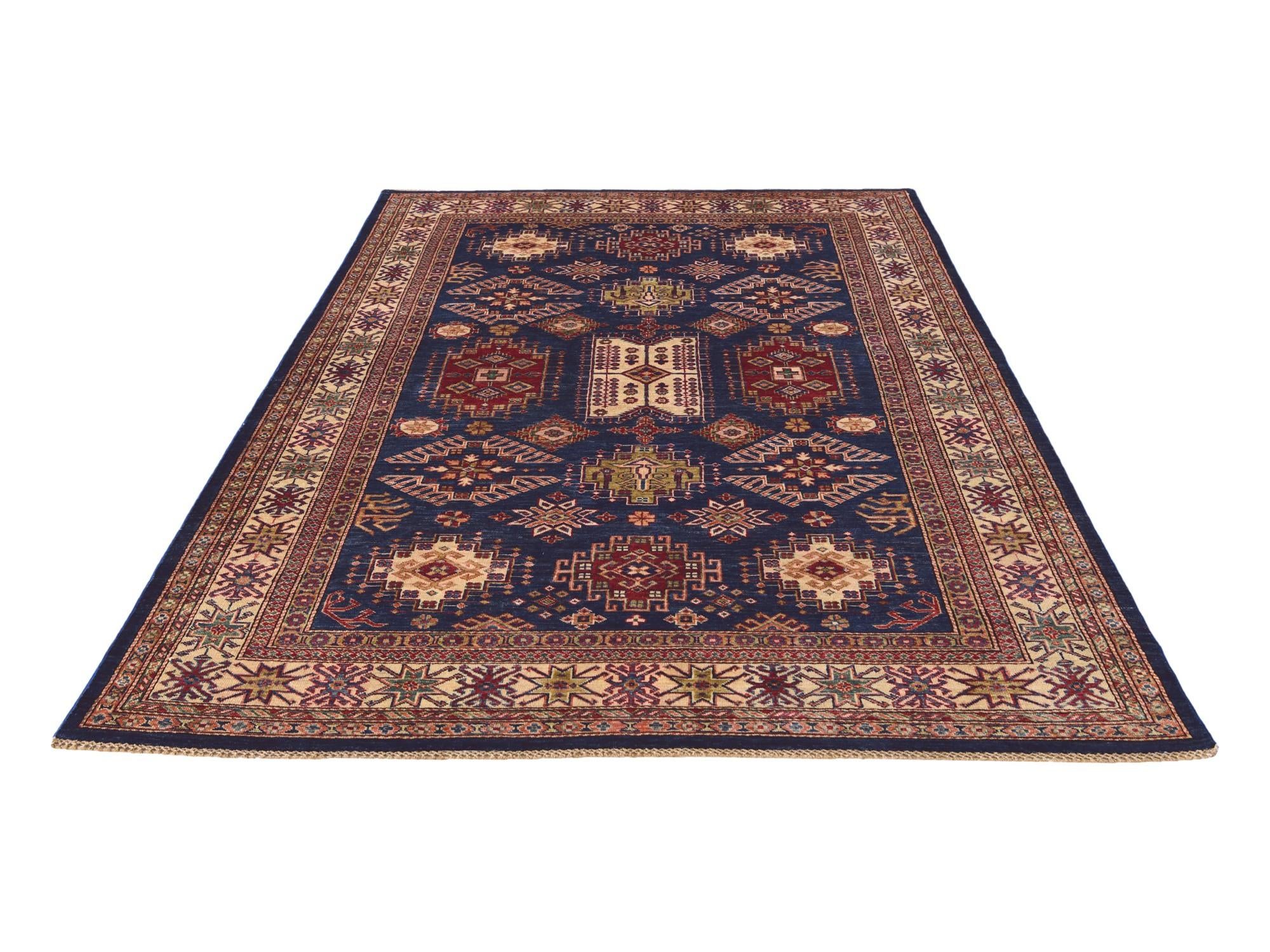 5' 11 x 8' 6 Hand Knotted Kazak Rug