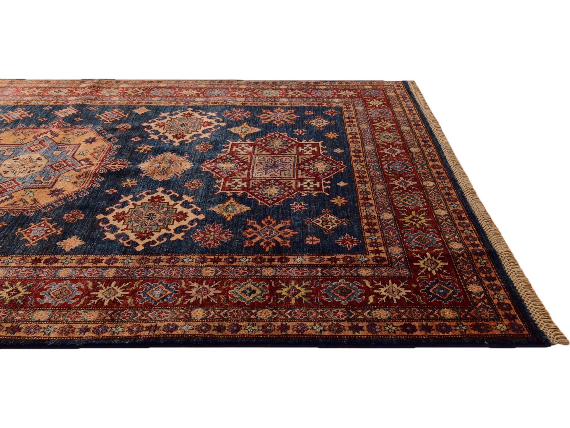 5' 8 x 8' Hand Knotted Kazak Rug