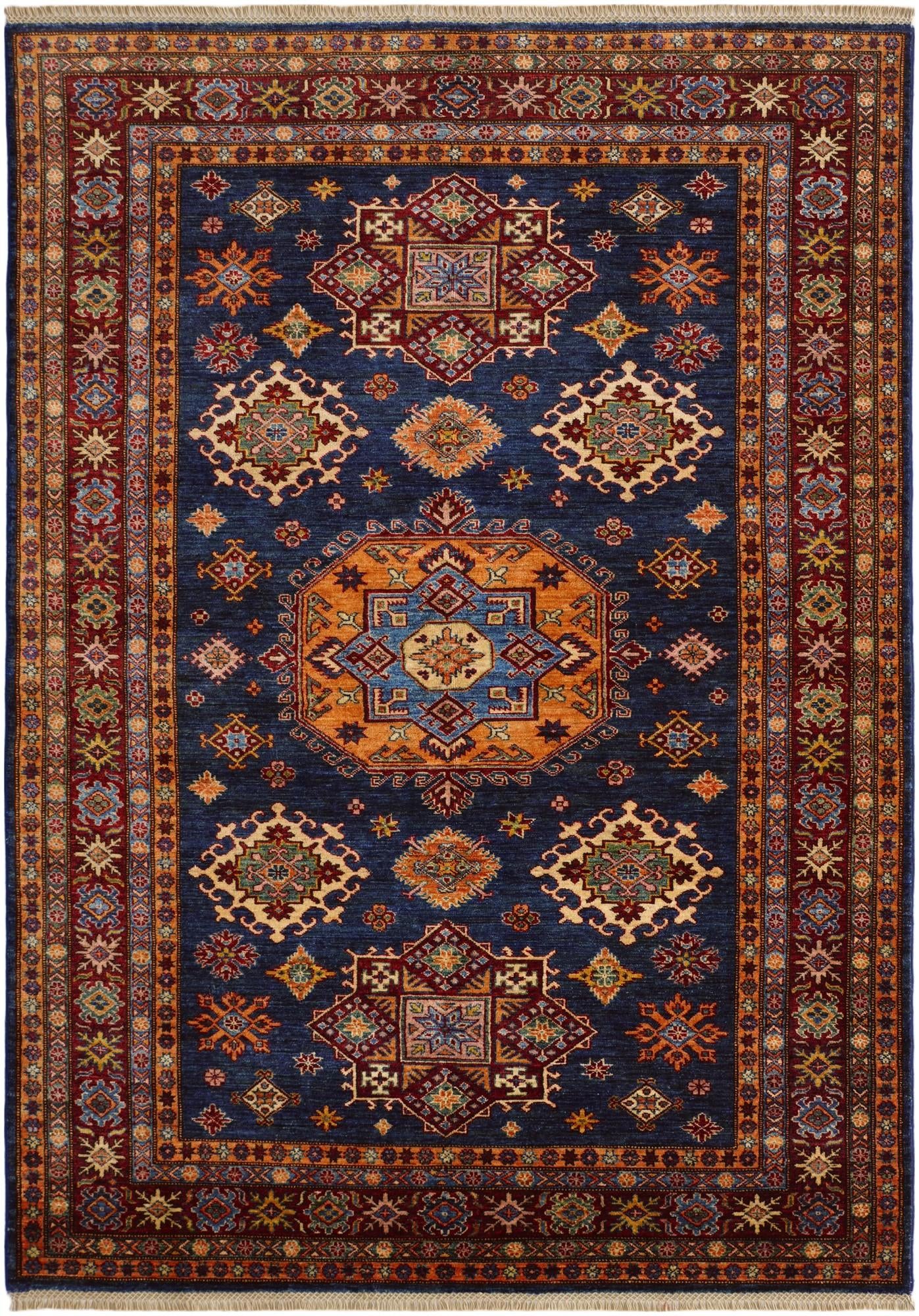 5' 8 x 8' Hand Knotted Kazak Rug