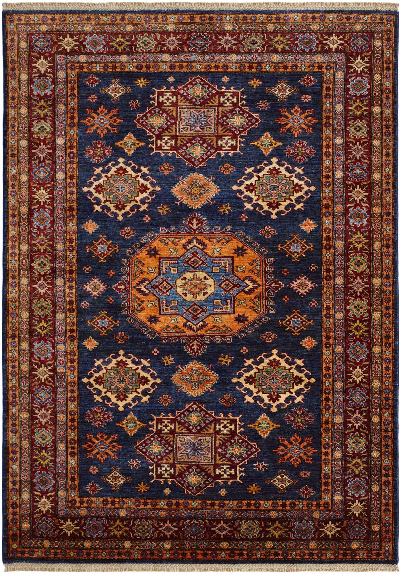 5' 8 x 8' Hand Knotted Kazak Rug