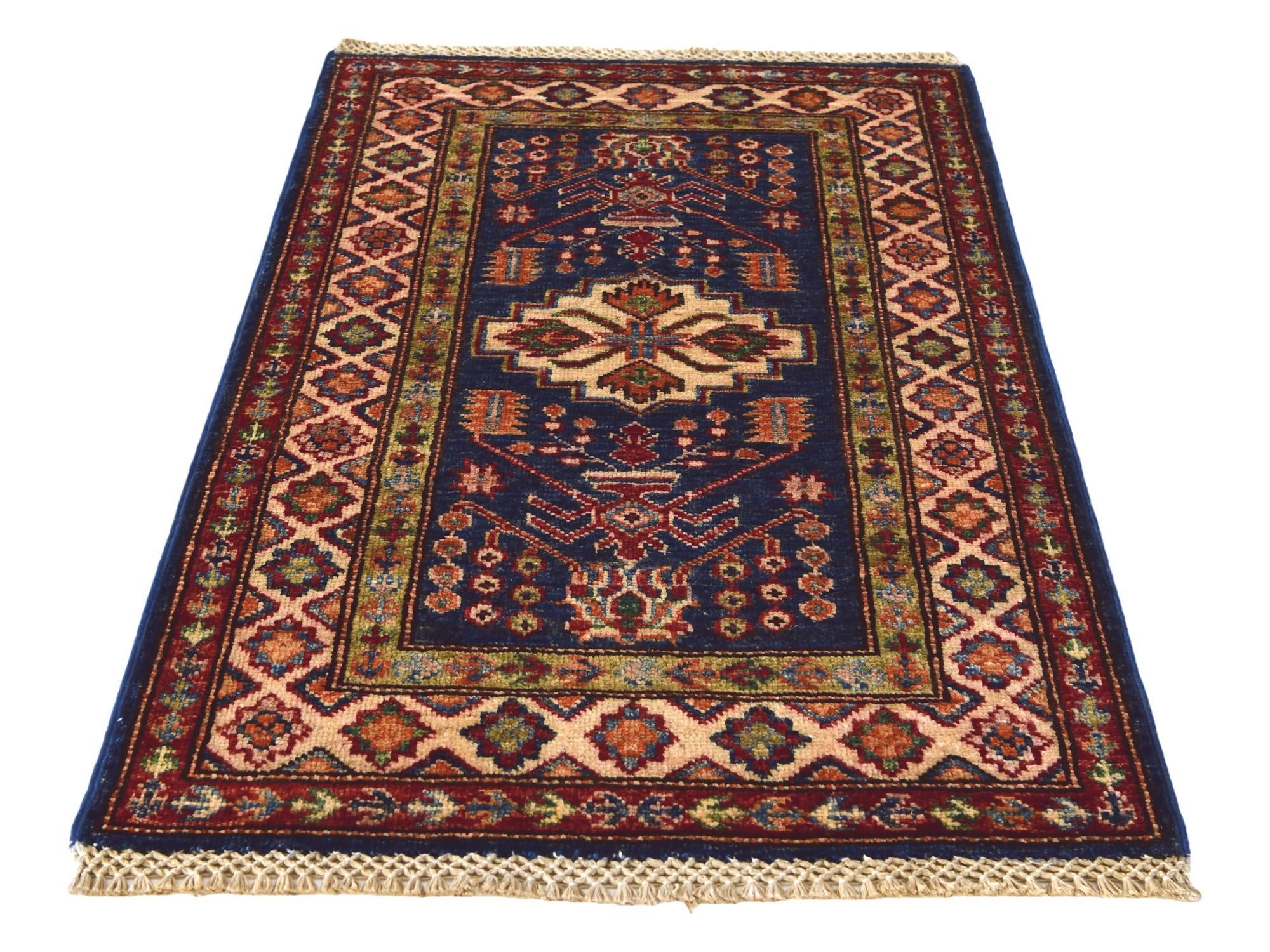 2' x 3' 1 Hand Knotted Kazak Rug