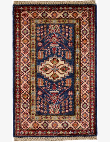 2' x 3' 1 Hand Knotted Kazak Rug
