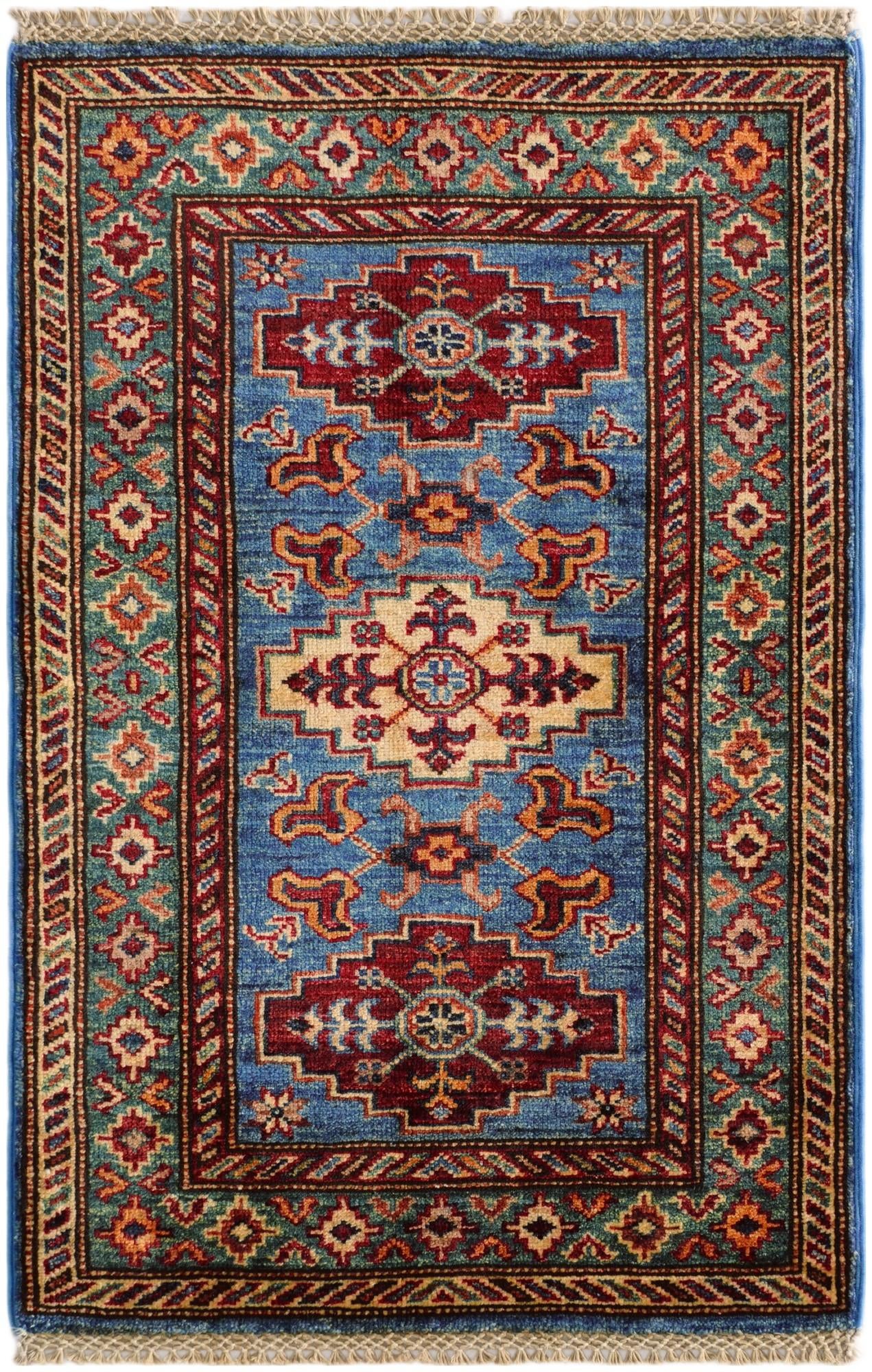 2' x 3' 1 Hand Knotted Kazak Rug