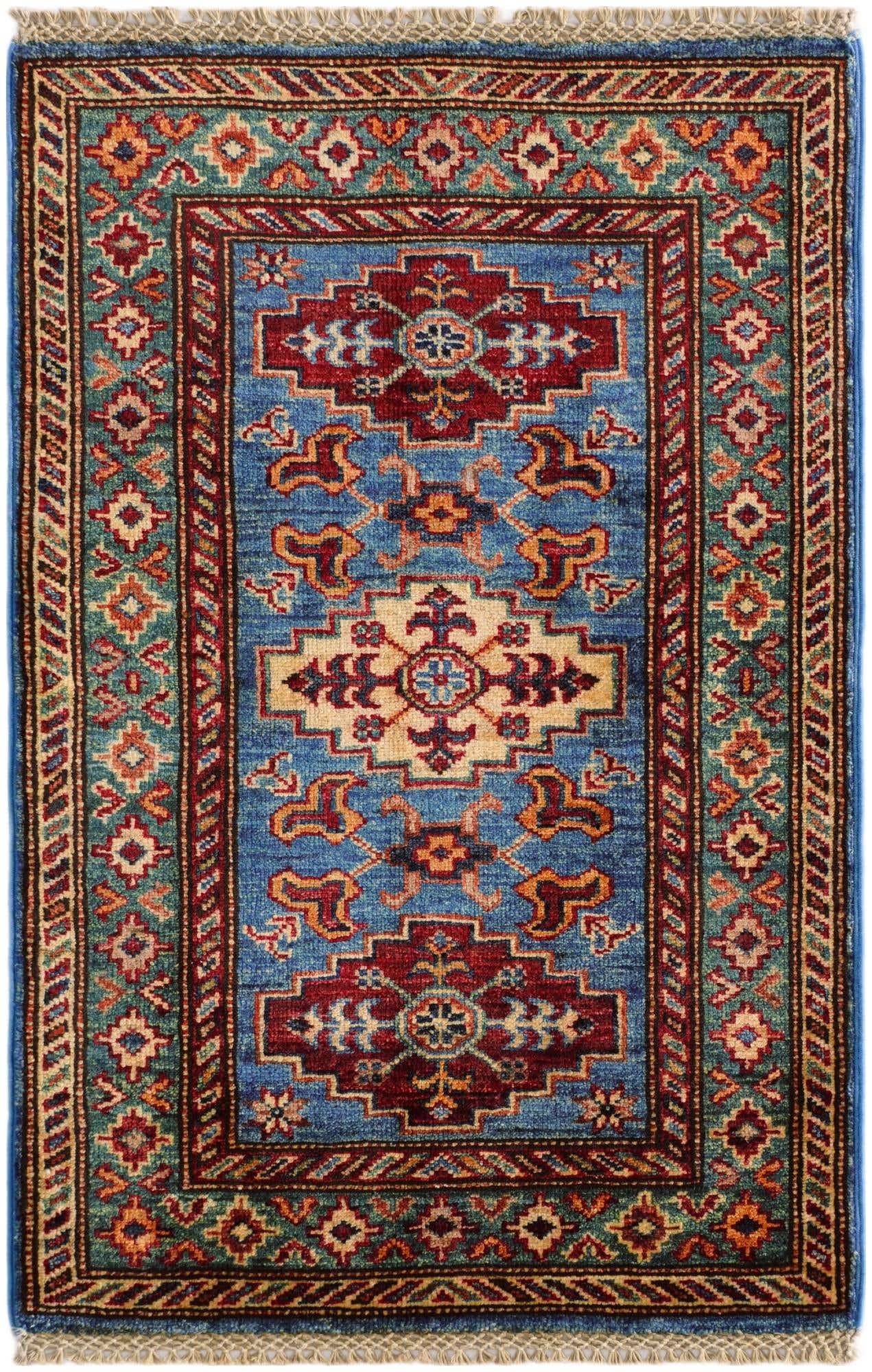 2' x 3' 1 Hand Knotted Kazak Rug