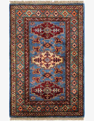2' x 3' 1 Hand Knotted Kazak Rug