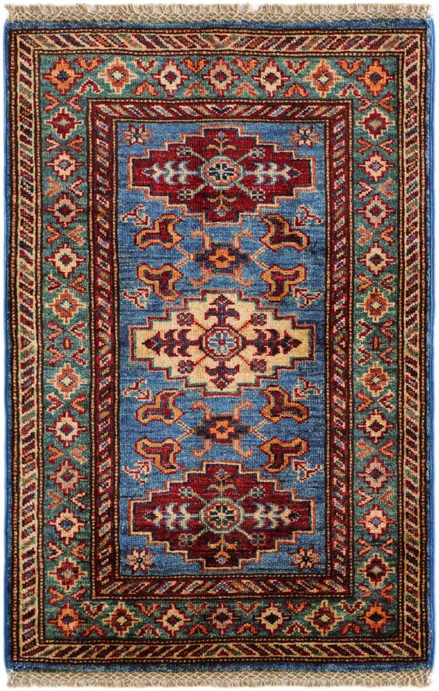 2' x 3' 1 Hand Knotted Kazak Rug
