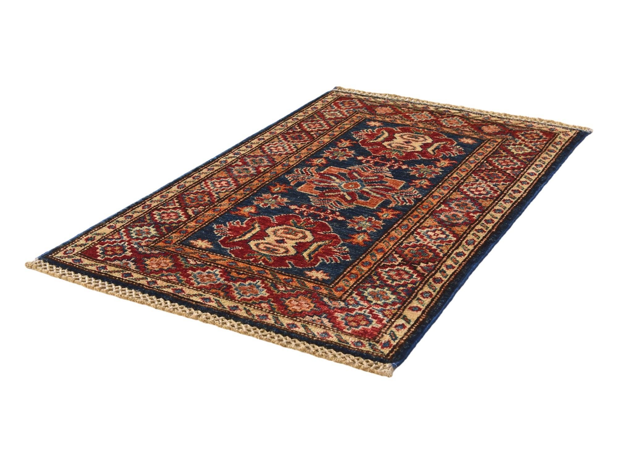 1' 11 x 3' 2 Hand Knotted Kazak Rug