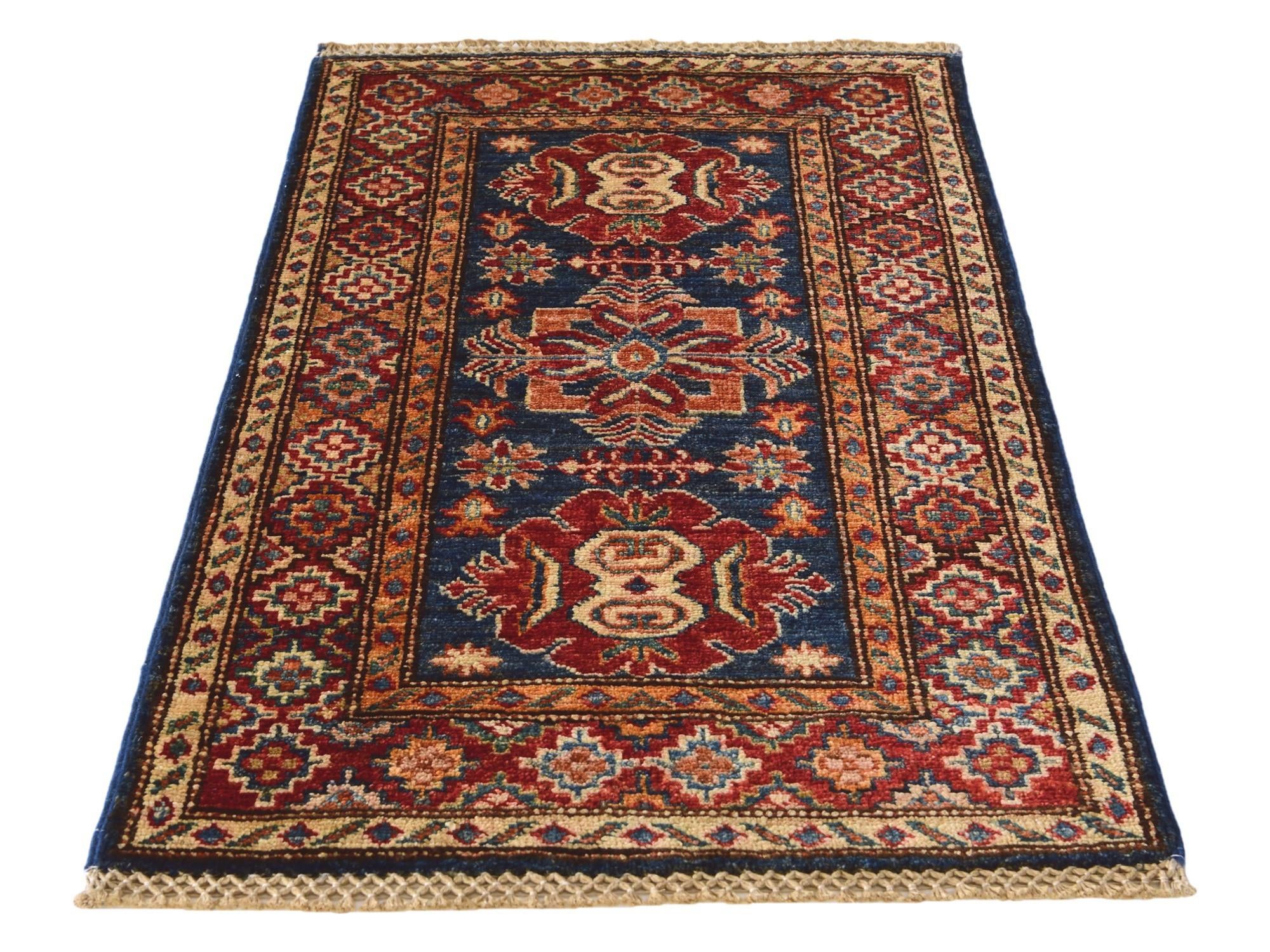 1' 11 x 3' 2 Hand Knotted Kazak Rug