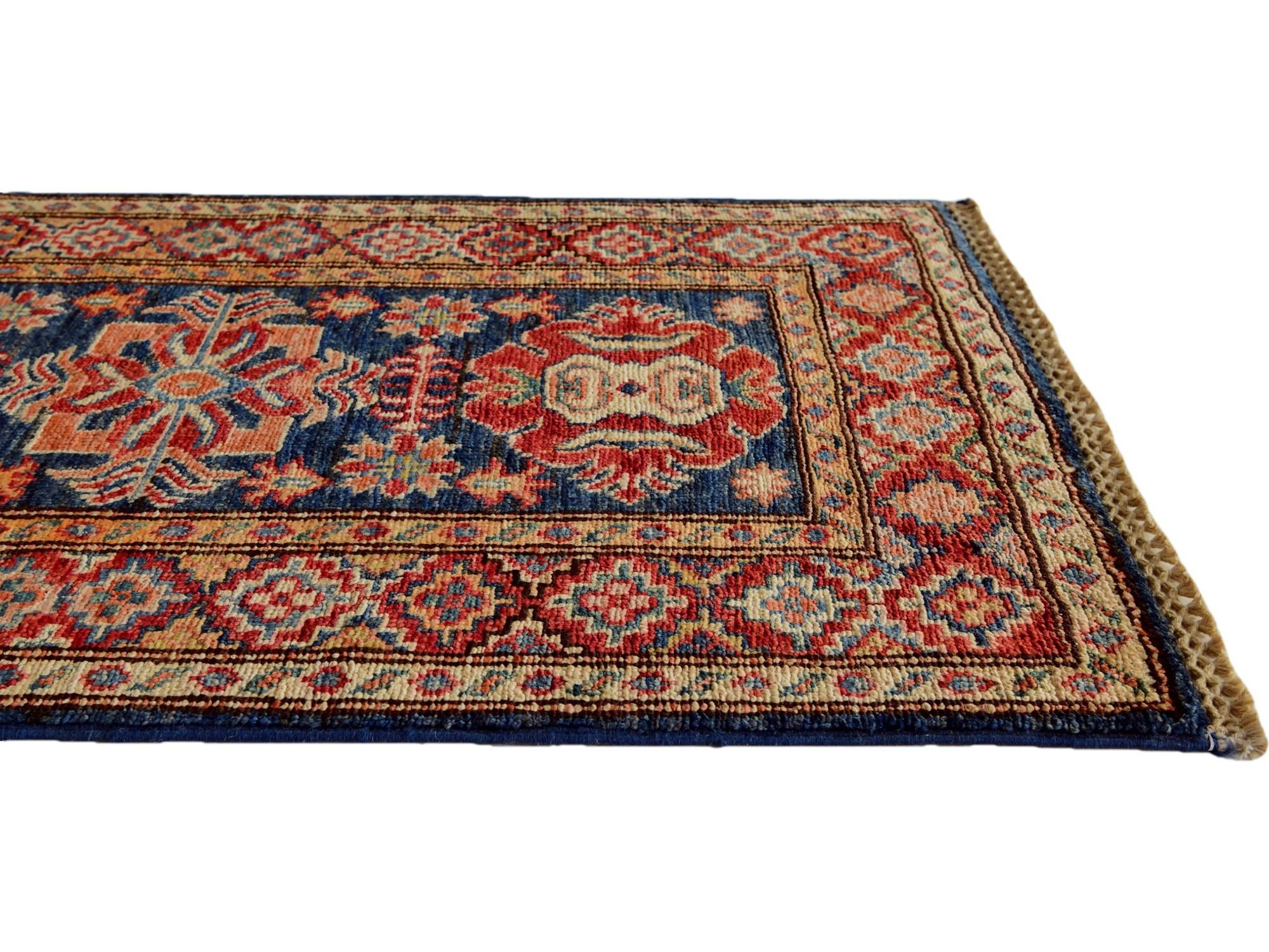 1' 11 x 3' 2 Hand Knotted Kazak Rug