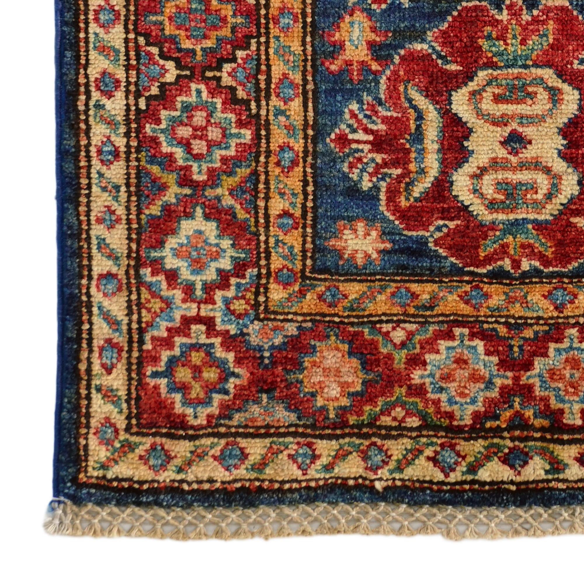 1' 11 x 3' 2 Hand Knotted Kazak Rug