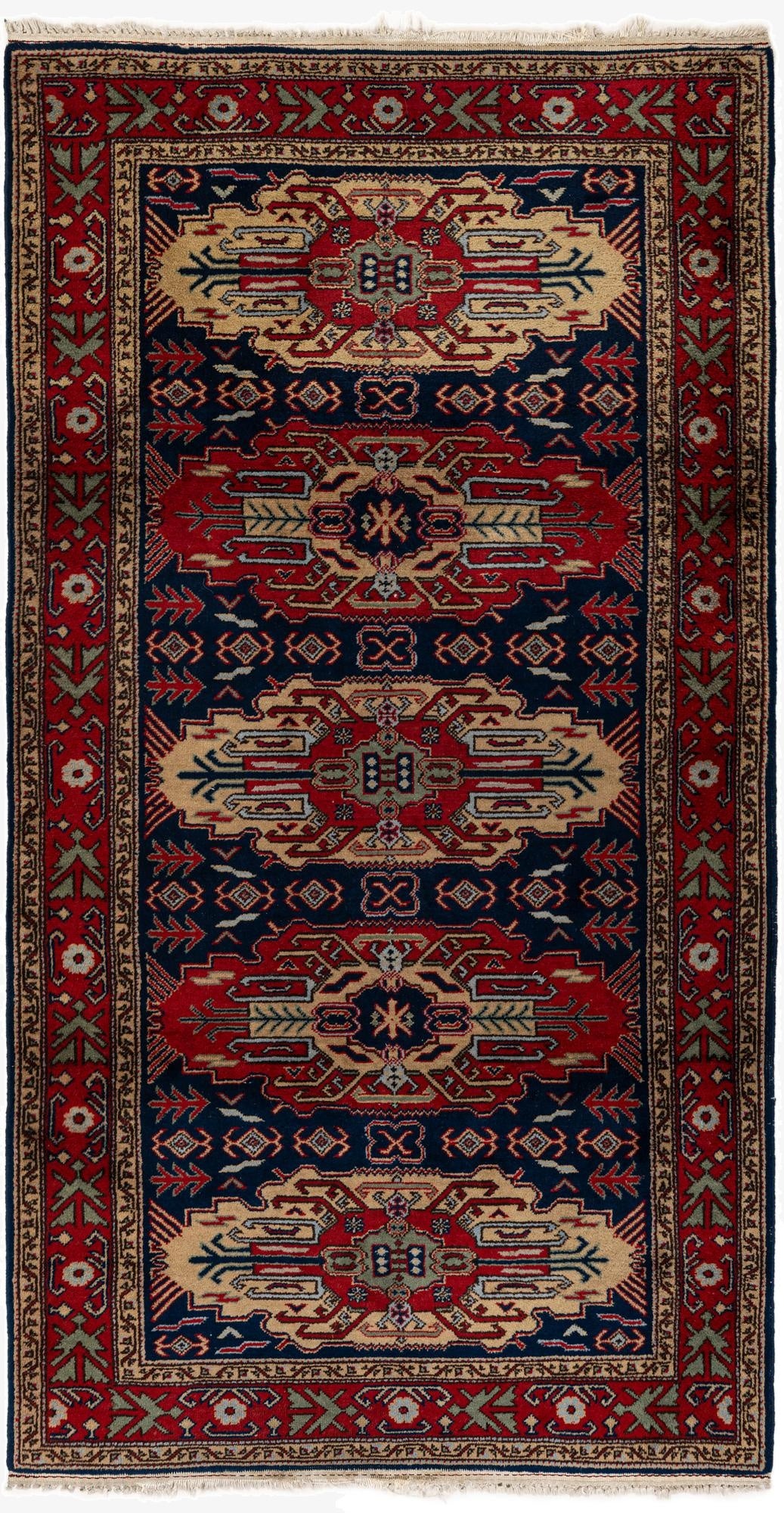 3' 11 x 7' 5  Hand Knotted Kazak Wool Rug