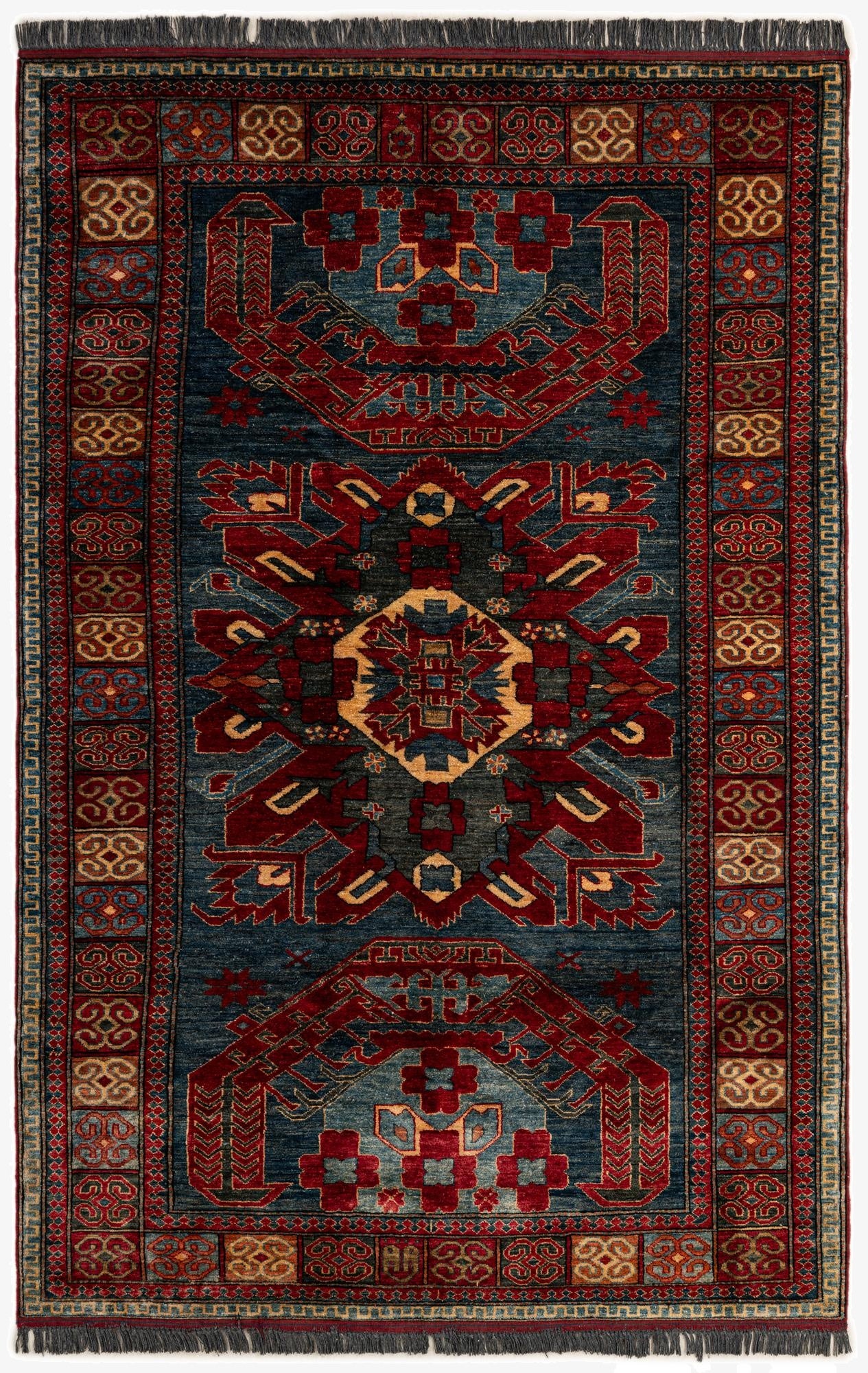 5' 2 x 8'  Hand Knotted Kazak Wool Rug