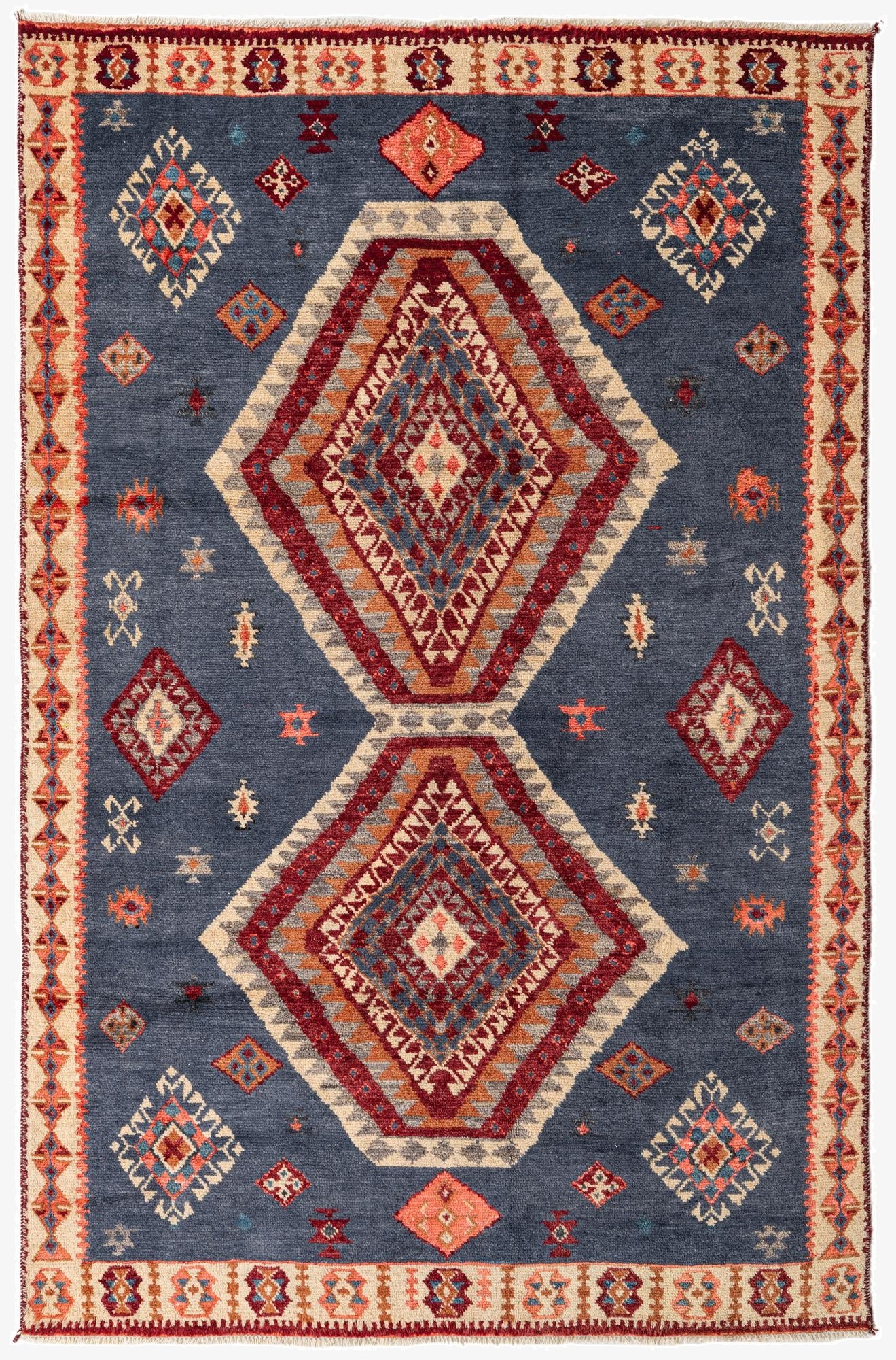 6' 3 x 9' 10  Hand Knotted Kazak Rug