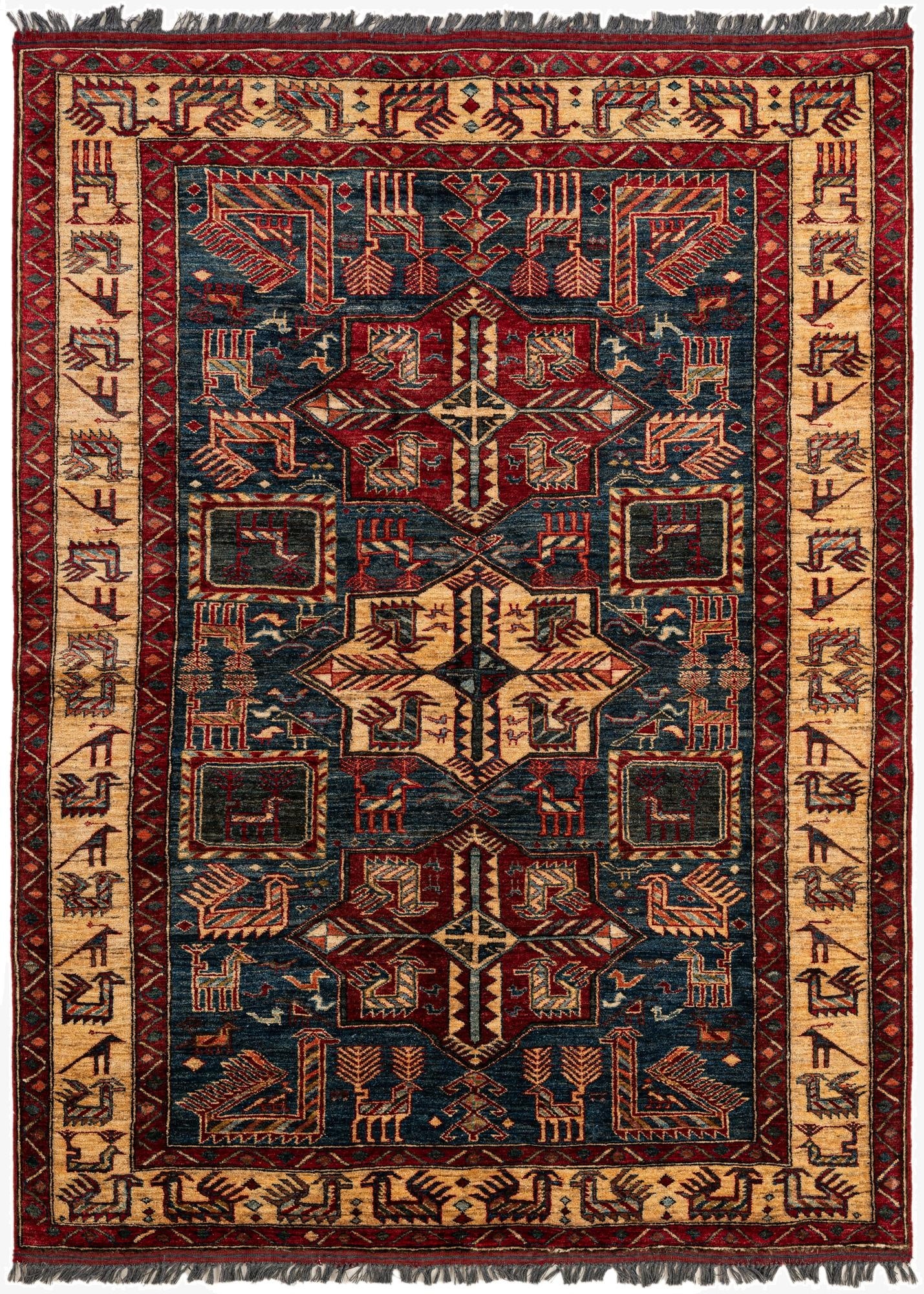 155cm x 208cm  Hand Knotted Kazak Wool Rug
