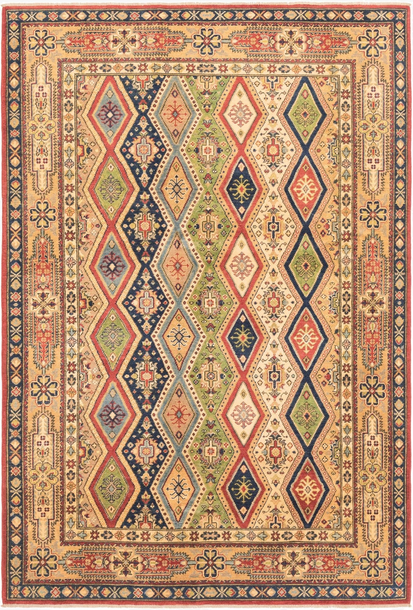 6' 6 x 9' 8  Hand Knotted Kazak Rug