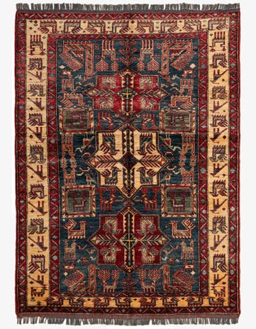 5' x 6' 9 Hand Knotted Kazak Wool Rug