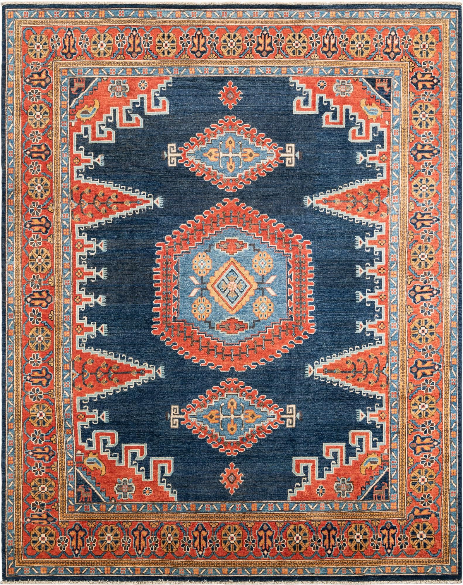 240cm x 305cm  Hand Knotted Kazak Rug