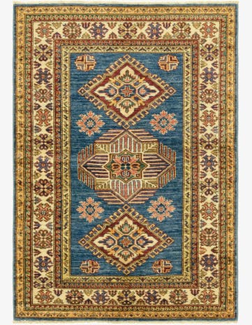 3' 5 x 4' 10 Hand Knotted Kazak Oriental Rug
