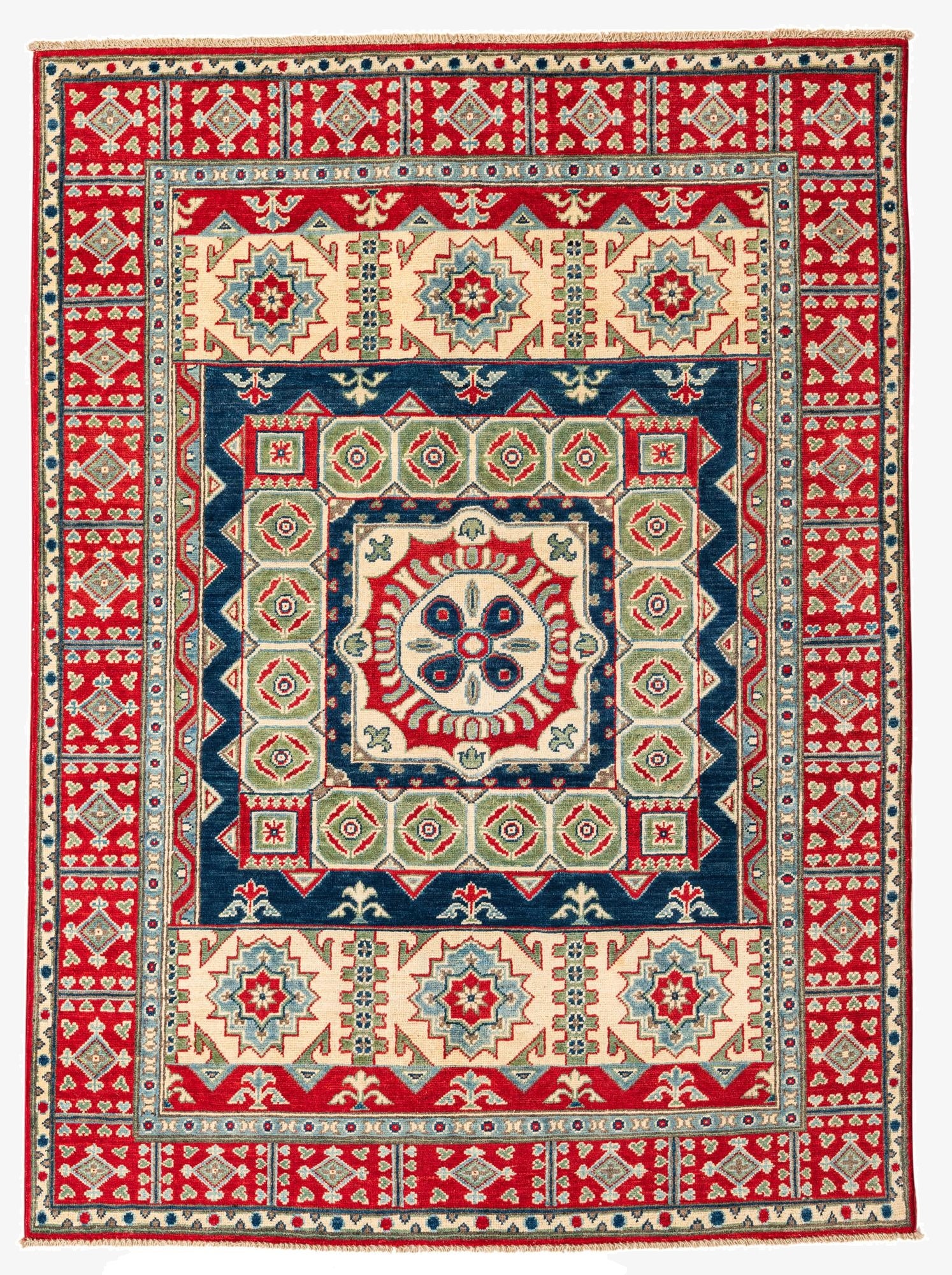 5' x 6' 8  Hand Knotted Kazak Rug