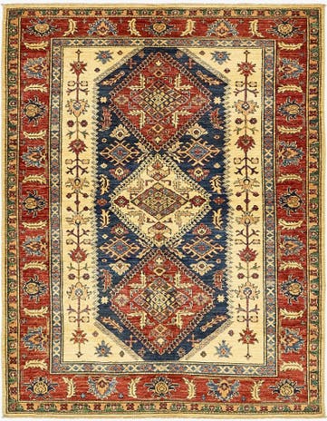 5' 2 x 6' 9 Hand Knotted Kazak Rug