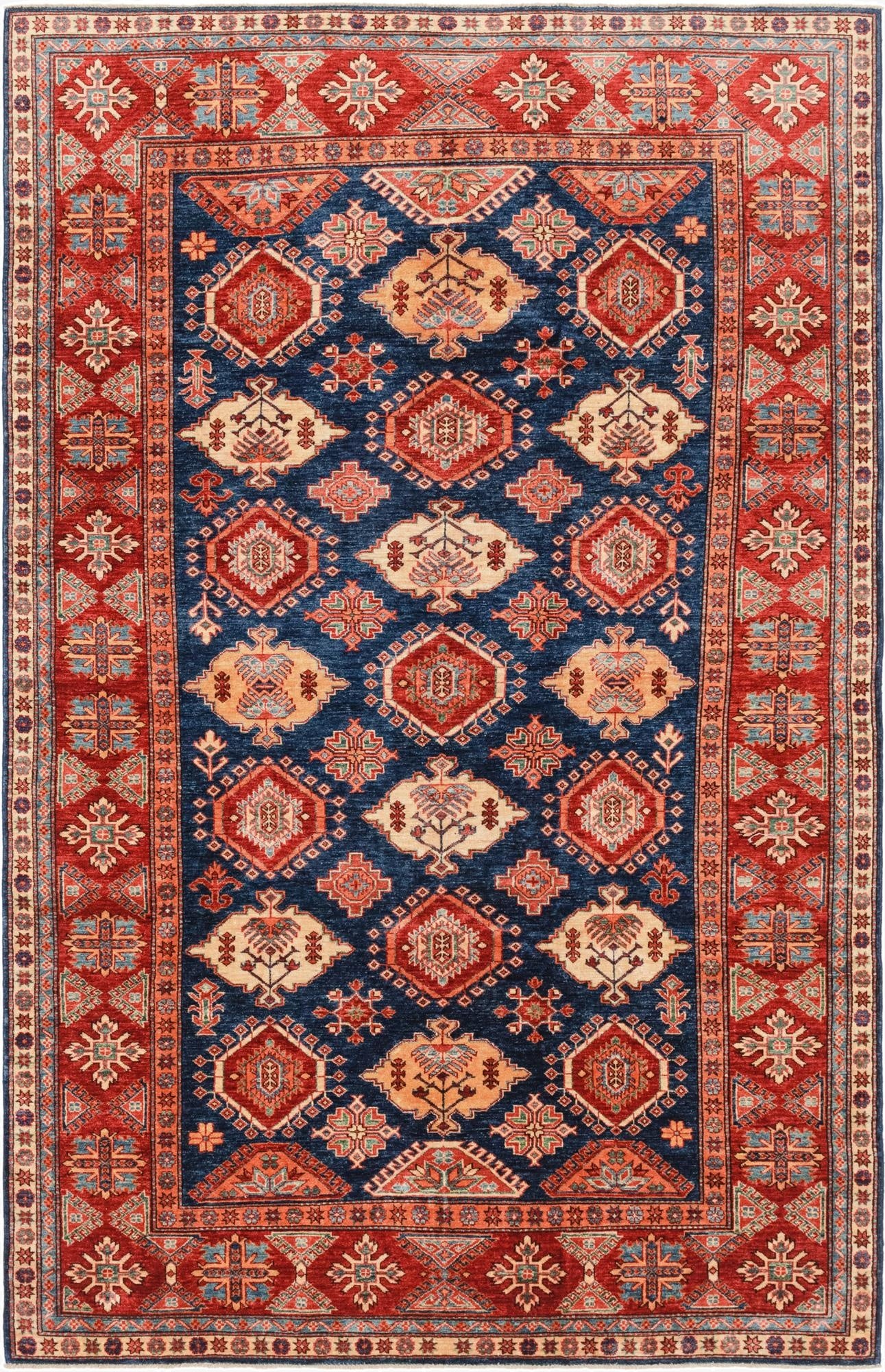 6' 6 x 10'  Hand Knotted Kazak Oriental Rug