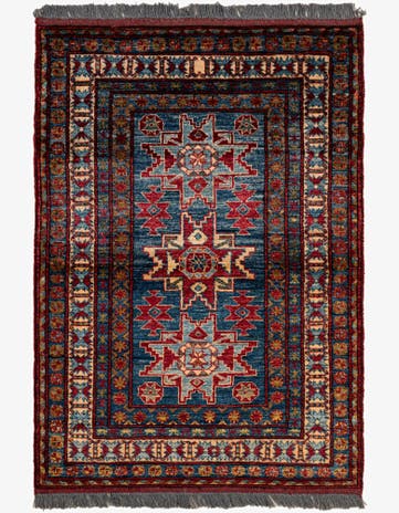 4' 1 x 5' 8 Hand Knotted Kazak Wool Rug