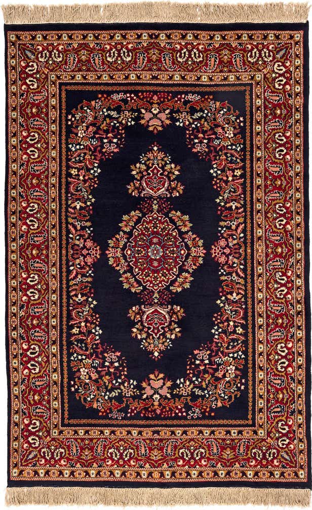 4' x 6' 1 Hand Knotted Kerman Wool Rug