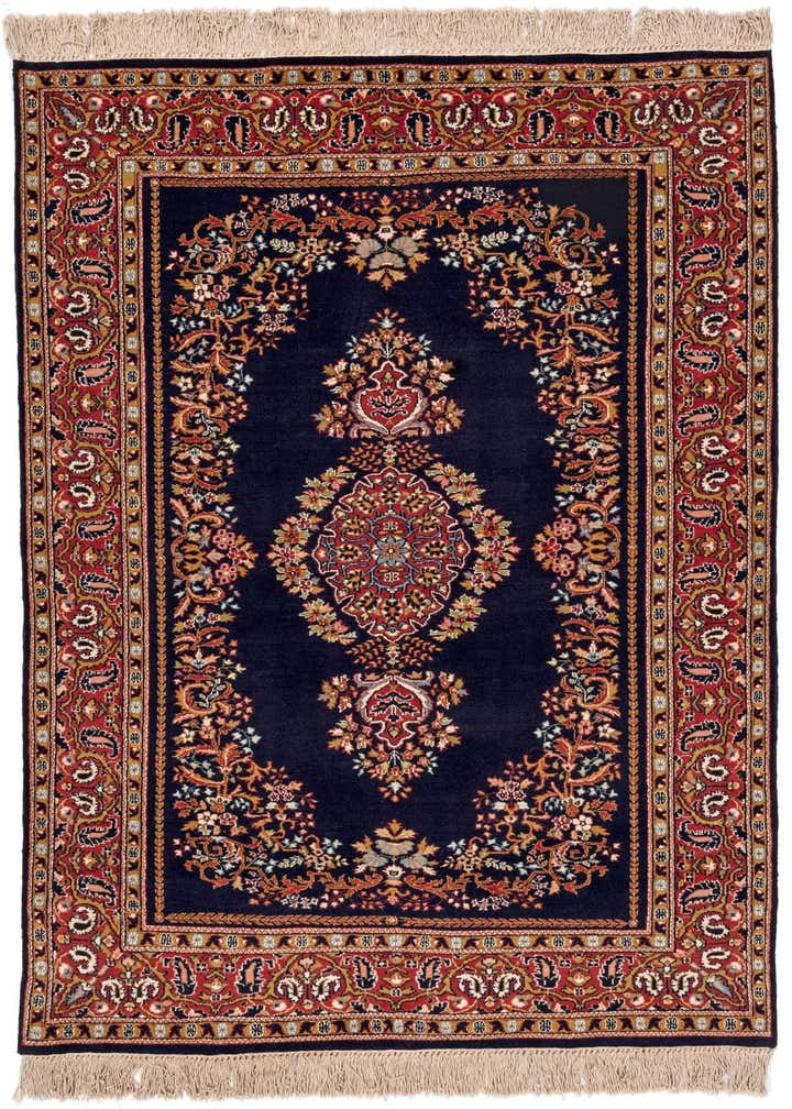 4' x 6' Hand Knotted Kerman Oriental Wool Rug