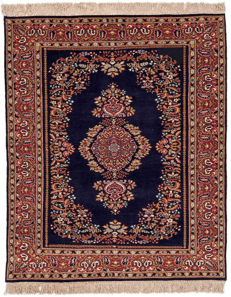 Detail image of 4' x 6' Hand Knotted Kerman Oriental Wool Rug