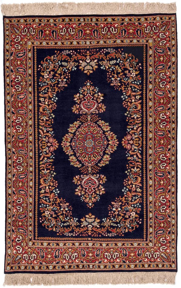 Detail image of 4' x 6' Hand Knotted Kerman Oriental Wool Rug