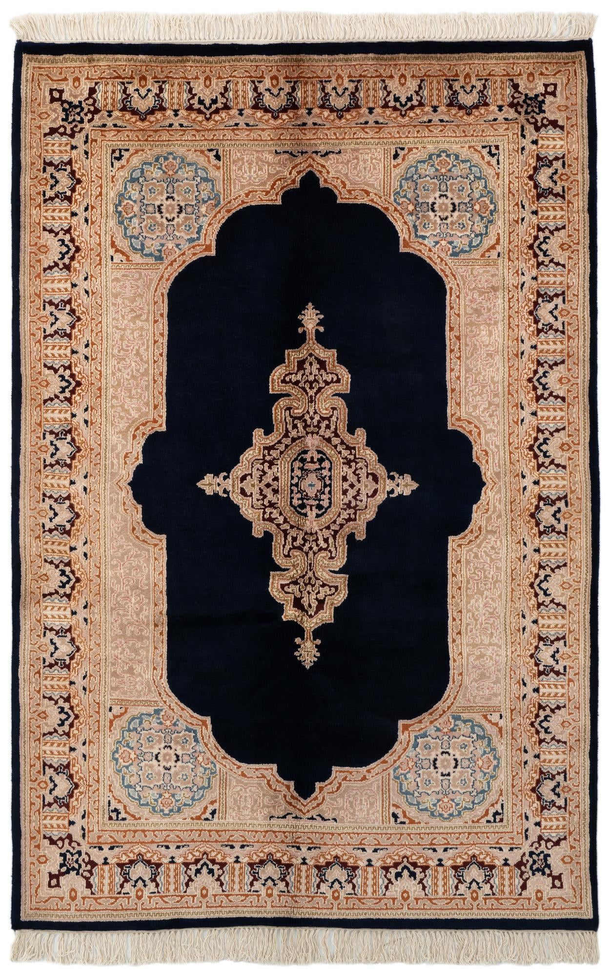 4' 4 x 6' 7 Hand Knotted Kerman Wool Rug